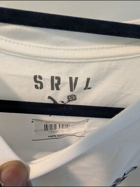 SRVL White Short-Sleeve Crew Tee with Subtle Logo